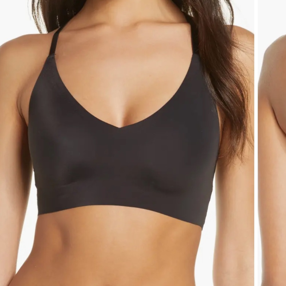 NEW True & Co Triangle Lace Racerback Bralette Black XS